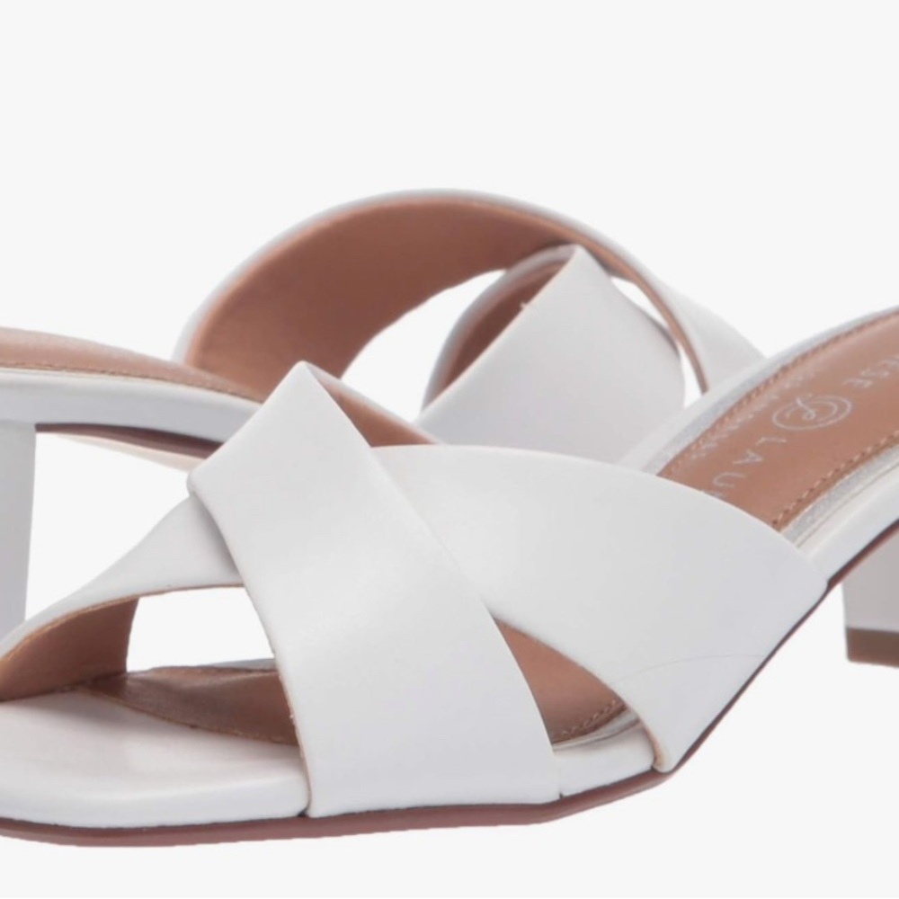 Chinese Laundry White Cross-Strap Sandals